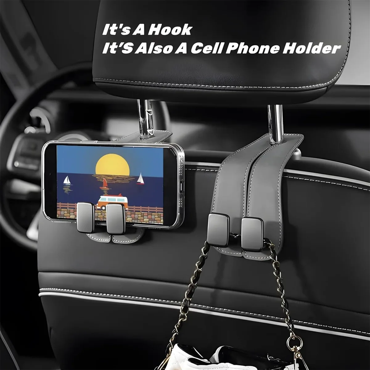 Leather Car Seat Hooks