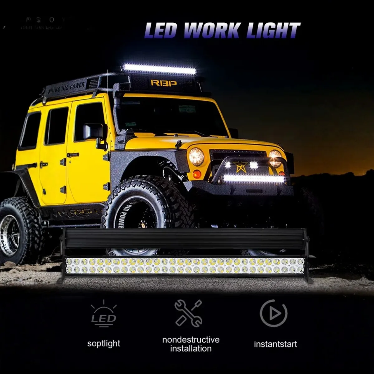 OffRoad Dual-Row Car LED Work Light Bar Cool White IP67 Waterproof