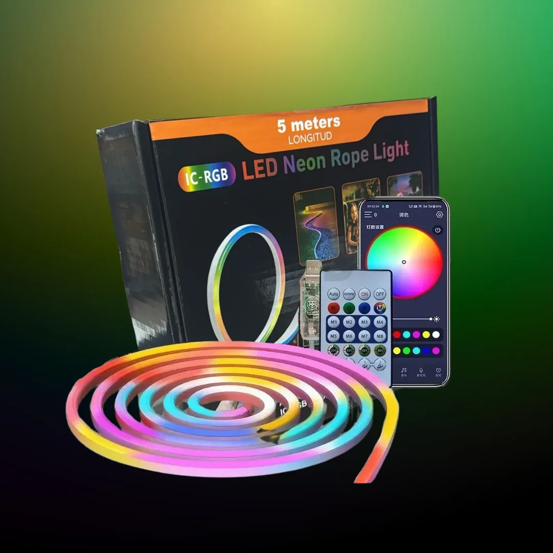 LED Strip Lights Neon Rope Light with Music Sync RGBIC 5M