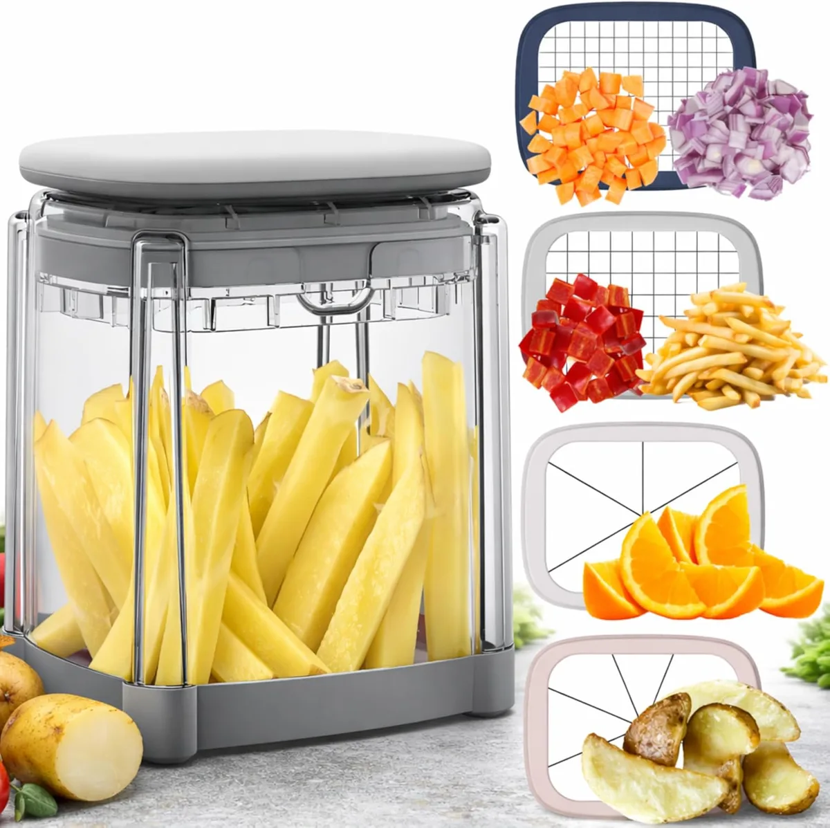 3 in 1 Manual Vegetable Chopper & Potato Cutter