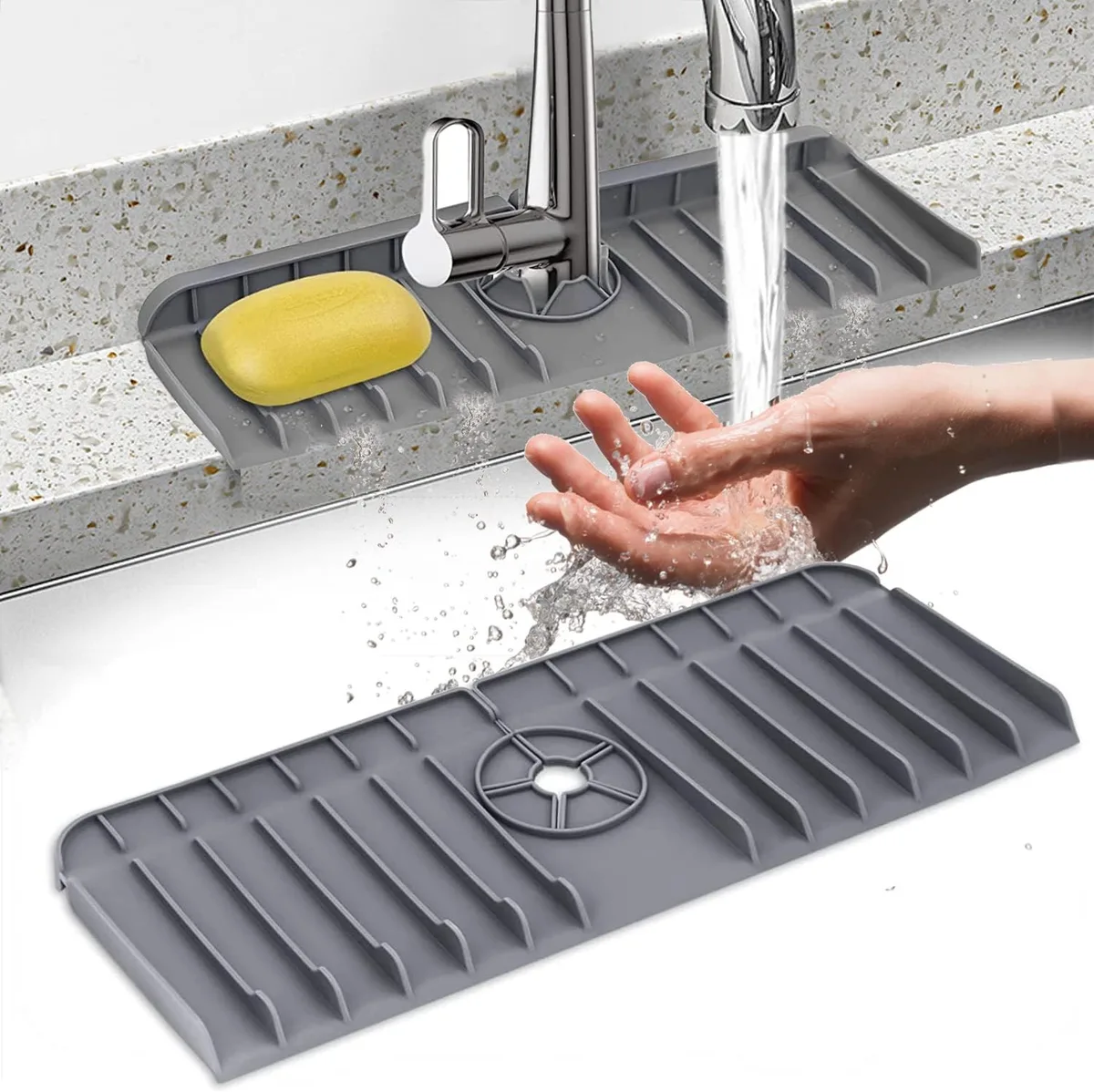 Surface Draining Mat Silicone Multipurpose Splash Proof Pad for Fauce