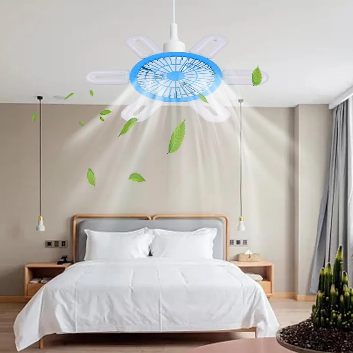 Socket Ushaped Fan Light – Small Ceiling Fan with Integrated LED Lighting
