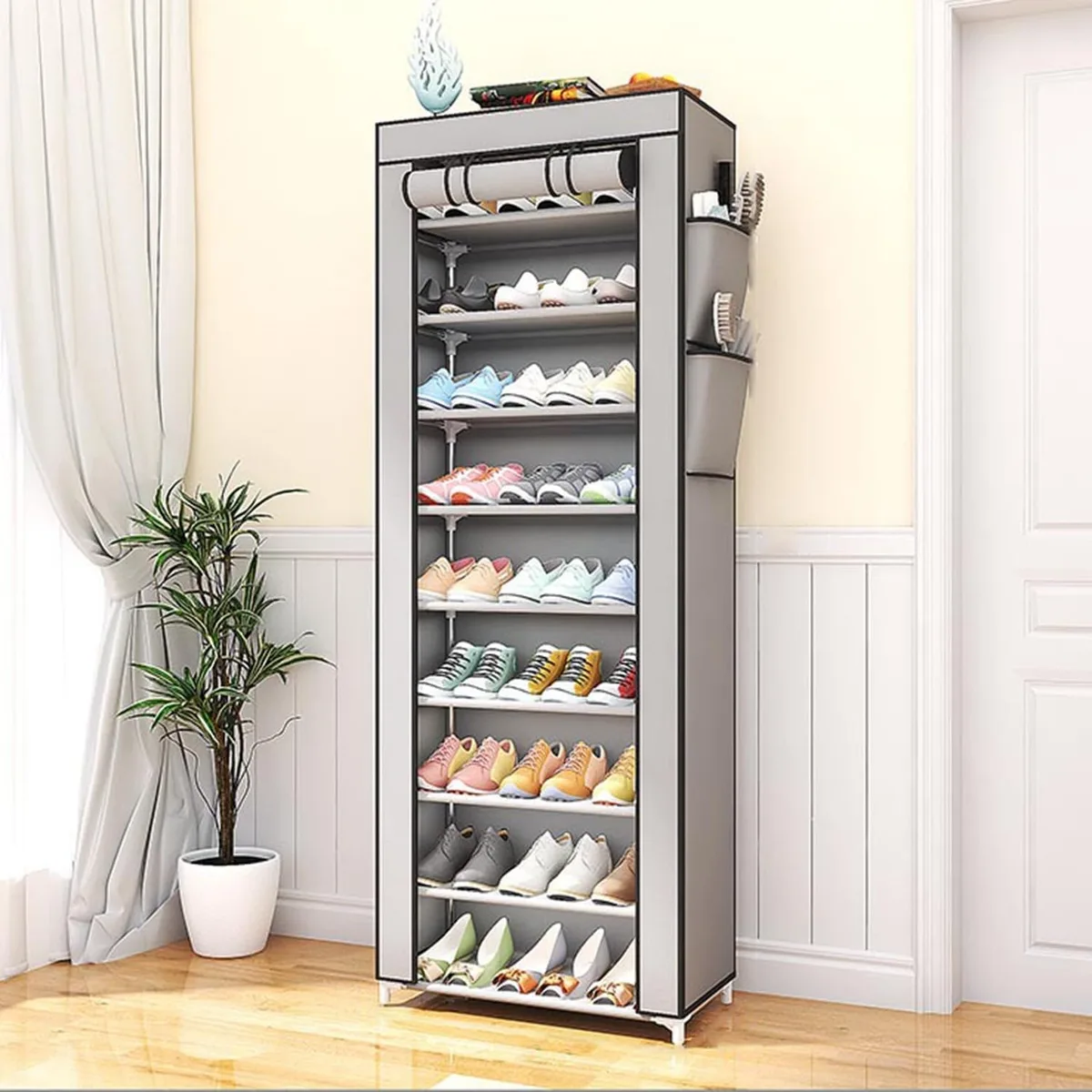 Shoe rack 10 Tier Shoes Rack Organiser with Dustproof Cover