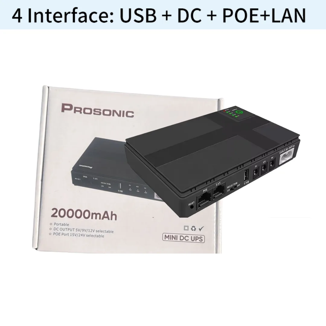 20000 MAH Mini DC UPS Power Bank Prosonic Power Supply
