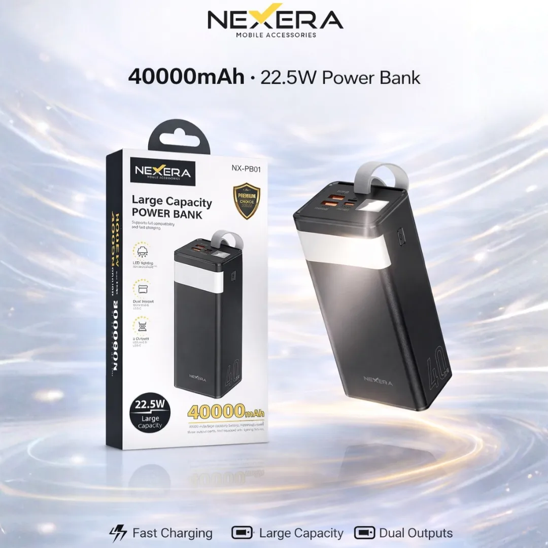 40000MAH 3 Outputs Power Bank With LED Lighting NX-PB01