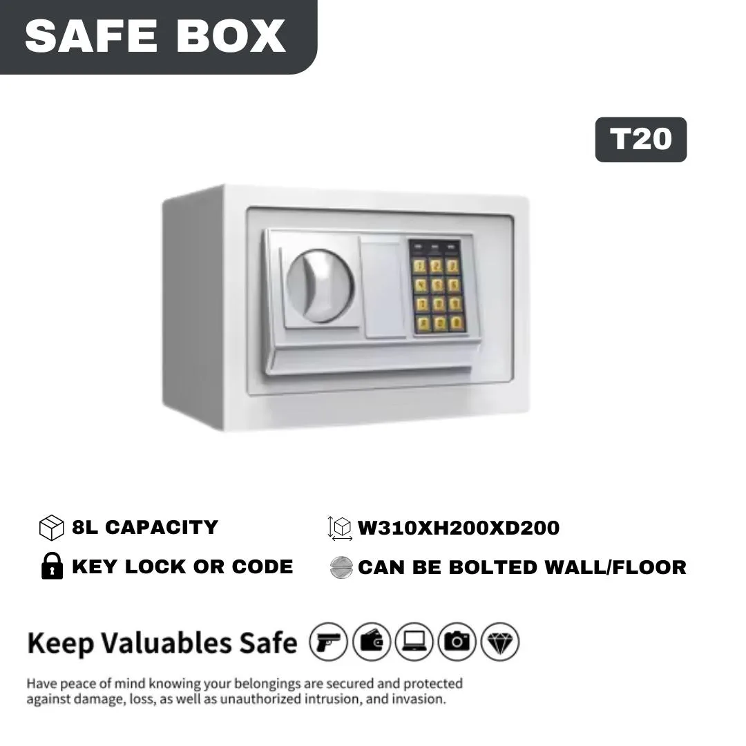 Solid Steel Electronic Digital Money Safe Box With Double Locking Steel Bolts