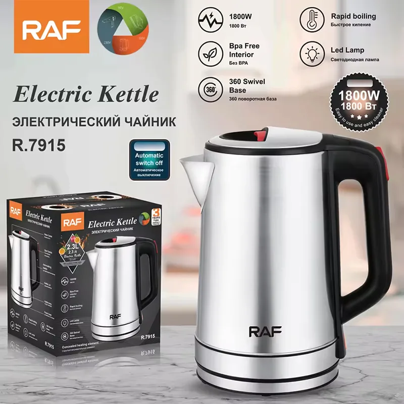 RAF Electric Kettle 2.3L Stainless Steel Kettle 1800W R7915