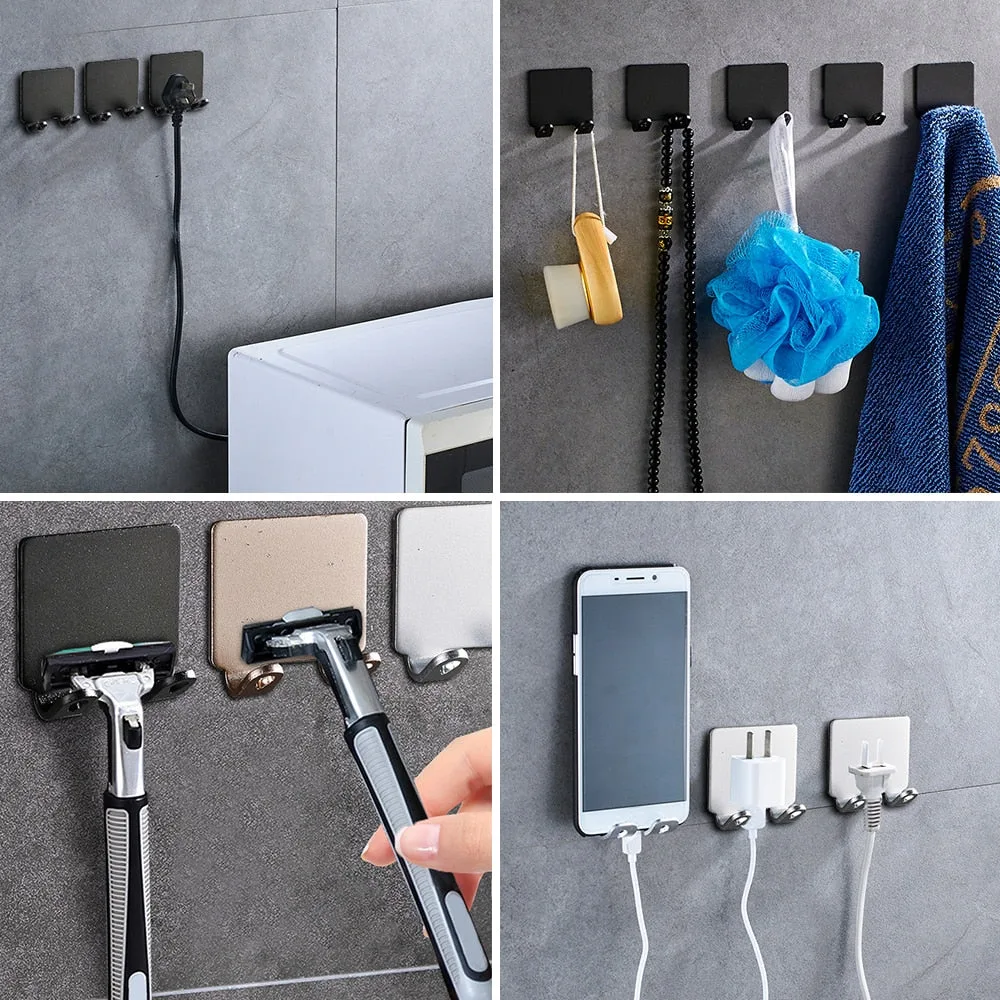 Adhesive Hook Hangers Storage Rack Kitchen Hooks Hanger Hook Bathroom Accessories
