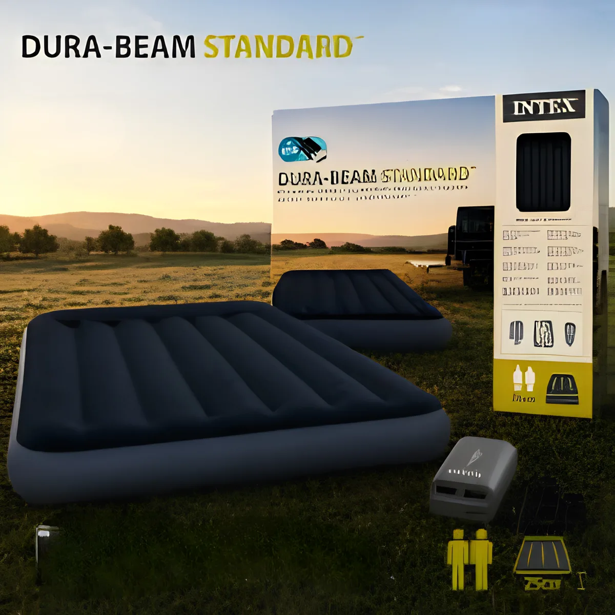 Intex Air Bed Mattress Dura-Beam Plus Pillow Rest